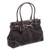 Image 2 : Coach Black Monogram Canvas Leather Medium Shoulder Handbag