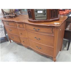 SIX DRAWER FRUITWOOD DRESSER WITH MIRROR