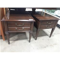 TWO MATCHING SIDE TABKES WITH DRAWERS