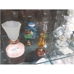 LOT OF VINTAGE OIL LAMPS