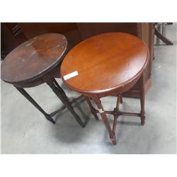 TWO SMALL ROUND OCCASIONAL TABLES