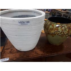 TWO LARGE PLANT POTS