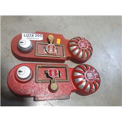 TWO VINTAGE FIRE ALARM EXIT LOCKS