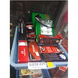 TRAY OF ASSORTED GOLF BALLS IN BOXES