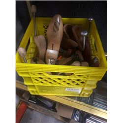 CRATE OF VINTAGE SHOE STRETCHERS
