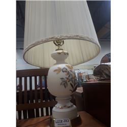 VINTAGE TABLE LAMP AND ARTIFICIAL PLANT
