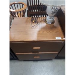TWO DRAWER WOODEN FILING CABINET