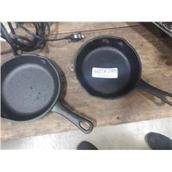 TWO SMALL CAST IRON PANS