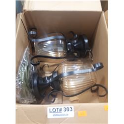 TWO HARD WIRED LANTERNS