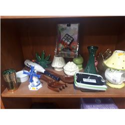 SHELF LOT ASSORTED HOME DECOR AND LEAP PAD