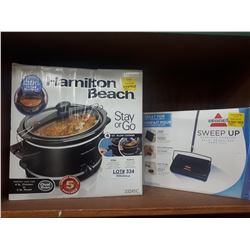 HAMILTON BEACH SLOW COOKER AND BISSEL SWEEPER