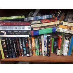 LARGE SHELF OF PAPERBACK NOVELS