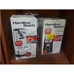 TWO HAMILTON BEACH CFFEE GRINDERS AND ONE CAN OPENER