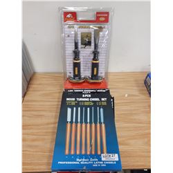 EIGHT PC WOOD TURNING CHISEL SET WITH 2 PC JUMBO CHISEL SET