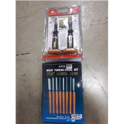 EIGHT PIECE WOOD TURNIING CHISEL SET WITH 2 PC JUMBO CHISEL SET