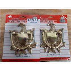 TWO NEW SOLID BRASS EAGLE DOOR KNOCKERS