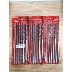 TWO NEW 7 PC 12" WOOD DRILL SETS