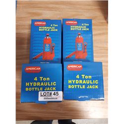 FOUR NEW 4 TON BOTTLE JACKS