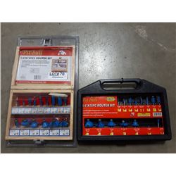 TWO NEW 15 PC ROUTER BIT SETS