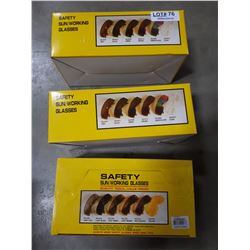 THREE BOXES NEW SAFETY GLASSES