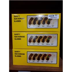 THREE BOXES NEW SAFETY GLASSES