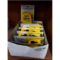 BOX OF TWELVE NEW 25' MEASURING TAPES