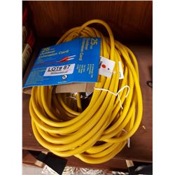 THREE NEW 25' OUTDOOR EXTENSION CORDS