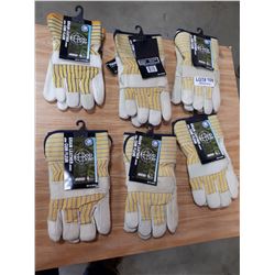 SIX PAIRS NEW WORK GLOVES