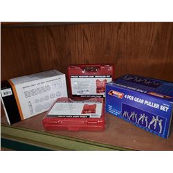 TWO NEW PULLEY REMOVERS, GEAR PULLER SET AND BEARING DRIVER SET