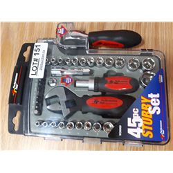 NEW 45 PC STUBBY SOCKET SET