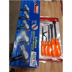 FIVE PC BALL PEIN HAMMER SET AND FIVE PC AWL SET