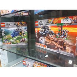 TWO NEW LEGO JARASSIC PARK SETS-CARNATAURUS AND BLUE\'S HELICOPTER PURSUIT
