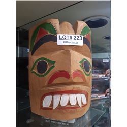 WOLFMAN CARVED NATIVE MASK BY CHIEF NICK NOOTKA BC OCT/88
