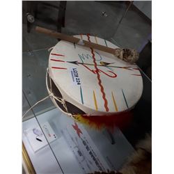 DECORATED NAATIVE DRUM WITH DRUMSTICK