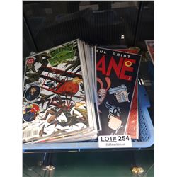 TRAY OF VARIOUS COMICS WITH PROTECTIVE BACKING