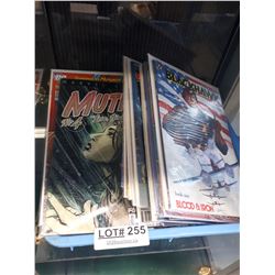 TRAY OF VARIOUS COMICS WITH PROTECTIVE BACKING