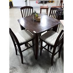 PUB STYLE DINING TABLE WITH FOUR MATCHING CHAIRS