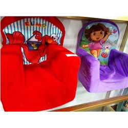TWO PLUSH CHILDRENS CHAIRS-ELMO AND DORA