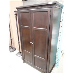 DARK WOOD WINE CUPBOARD, 2 DOOR, 60" HEIGHT