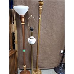 THREE VINTAGE TORCHIERE FLOOR LAMPS