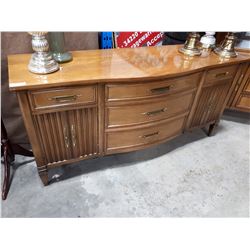 WOOD SIDEBOARD WITH FIVE DRAWERS AND TWO CUPBOARDS