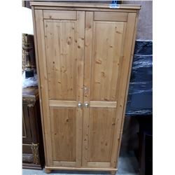 LOCKING PINE WINE CUPBOARD, 60" HEIGHT