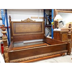 ORNATELY CARVED FOUR POSTER KING SIZE BED FRAME