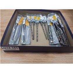 BOX OF ASSORTED SIZE SDS PLUS DRILL BITS-MOSTLY 5/32' AND 3/16"