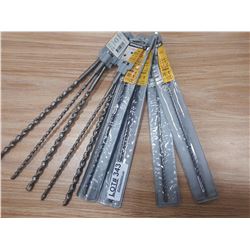 BUNDLE OF NINE ASSORTED SDS PLUS DRILL BITS-MOSTLY 3/16" AND 1/4"