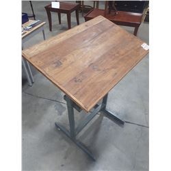VINTAGE METAL BASED, WOOD TOP DRAFTING TABLE- INDUSTRIAL LOFT LOOK-PERFECT