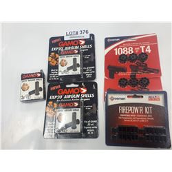THREE BOXES EXP20 AIRGUN SHELLS AND THREE PACKS AIR PISTOL CLIPS