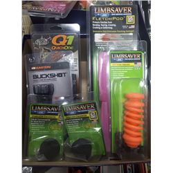 SIX PIECE ARCHERY LOT-FLETCH PODS, STABILIZER ENHANCERR COIL, QUICK RELOADE
