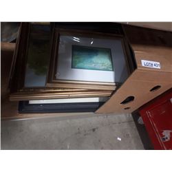 BOX OF ASSORTED FRAMED PRINTS
