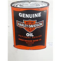 VINTAGE HARLEY DAVIDSON PORCELAIN OIL SIGN 8"X11"